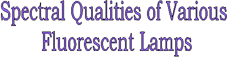 Spectral Qualities of Various 
Fluorescent Lamps